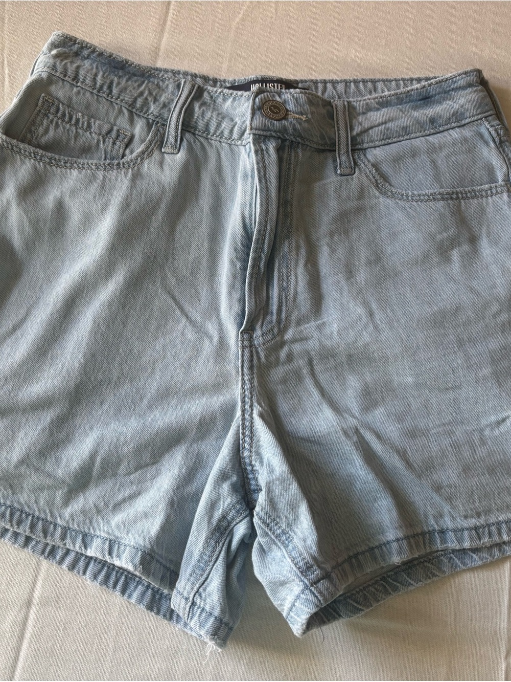 Hollister Light Wash Denim High-Rise Shorts
